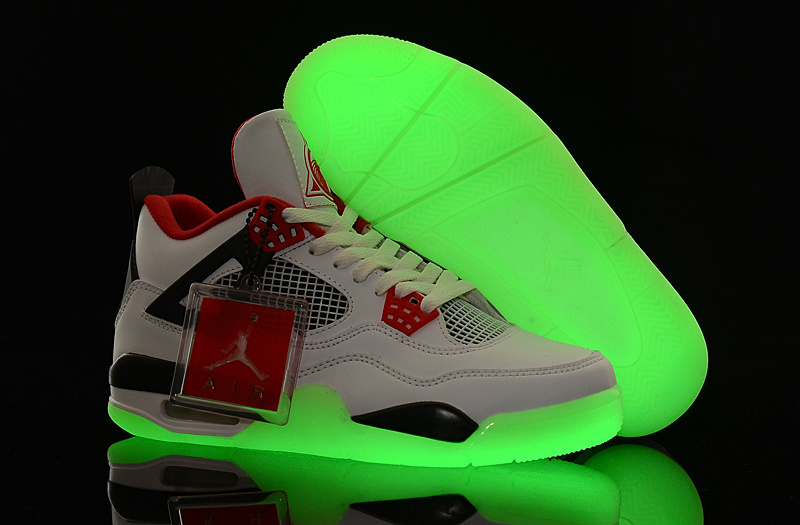 Air Jordan 4 Men Shoes Red/Black/ Lime/White Online